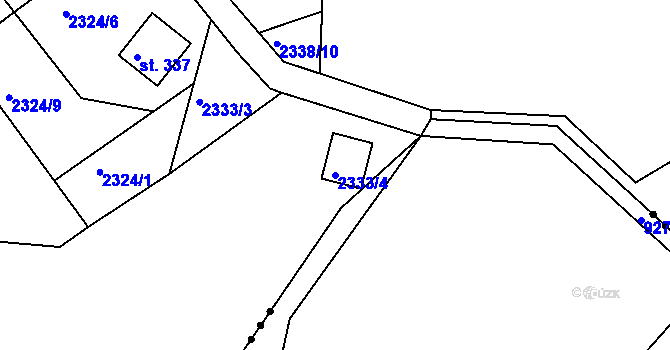 Parcela st. 2333/4 v KÚ Melč, Katastrální mapa