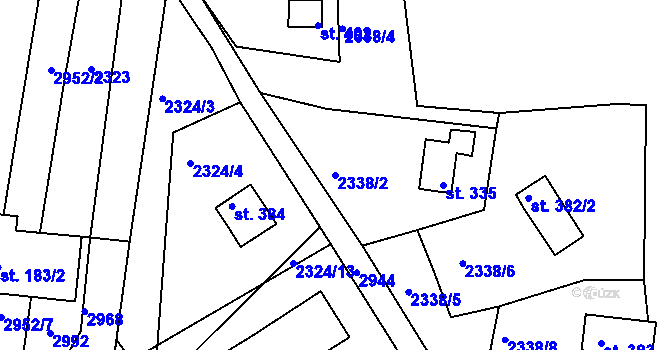 Parcela st. 2338/2 v KÚ Melč, Katastrální mapa