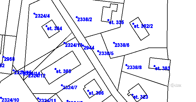 Parcela st. 2338/5 v KÚ Melč, Katastrální mapa