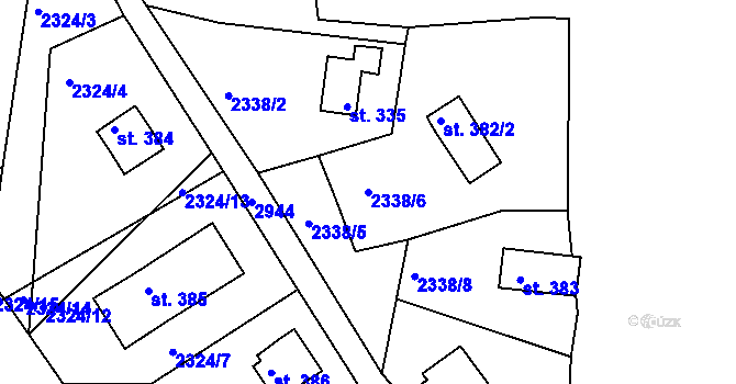 Parcela st. 2338/6 v KÚ Melč, Katastrální mapa