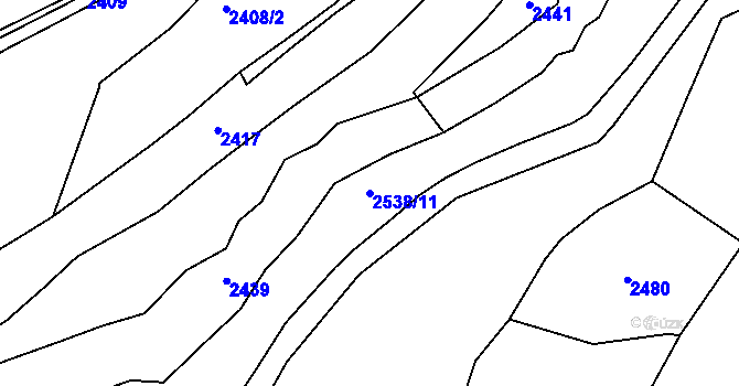 Parcela st. 2538/11 v KÚ Melč, Katastrální mapa