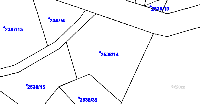 Parcela st. 2538/14 v KÚ Melč, Katastrální mapa