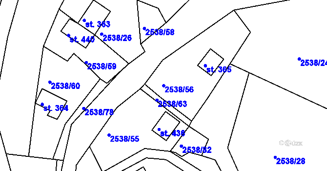 Parcela st. 2538/56 v KÚ Melč, Katastrální mapa