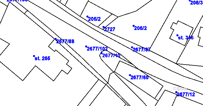 Parcela st. 2677/10 v KÚ Melč, Katastrální mapa