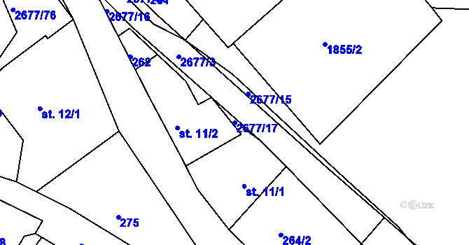 Parcela st. 2677/17 v KÚ Melč, Katastrální mapa
