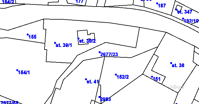 Parcela st. 2677/23 v KÚ Melč, Katastrální mapa