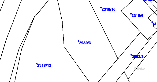 Parcela st. 2930/3 v KÚ Melč, Katastrální mapa
