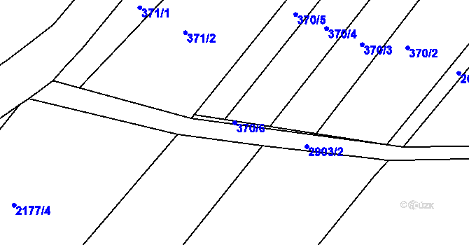 Parcela st. 370/6 v KÚ Melč, Katastrální mapa