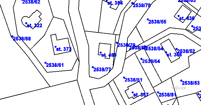 Parcela st. 489 v KÚ Melč, Katastrální mapa