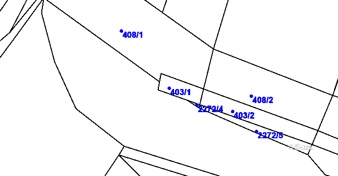 Parcela st. 403/1 v KÚ Melč, Katastrální mapa