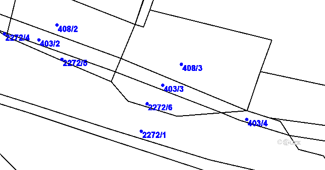 Parcela st. 403/3 v KÚ Melč, Katastrální mapa