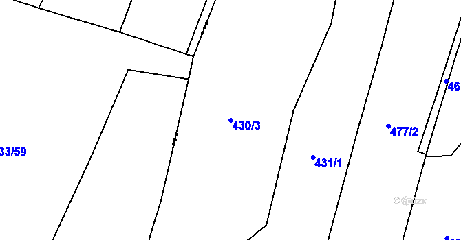 Parcela st. 430/3 v KÚ Melč, Katastrální mapa