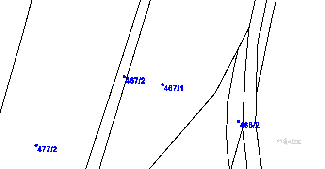 Parcela st. 467/1 v KÚ Melč, Katastrální mapa