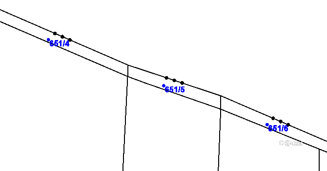 Parcela st. 651/5 v KÚ Melč, Katastrální mapa