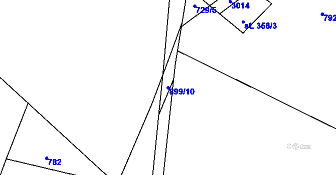 Parcela st. 899/10 v KÚ Melč, Katastrální mapa