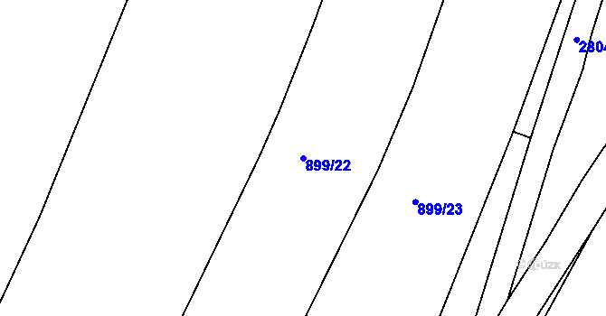 Parcela st. 899/22 v KÚ Melč, Katastrální mapa