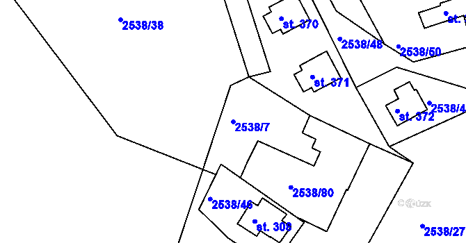 Parcela st. 2538/7 v KÚ Melč, Katastrální mapa