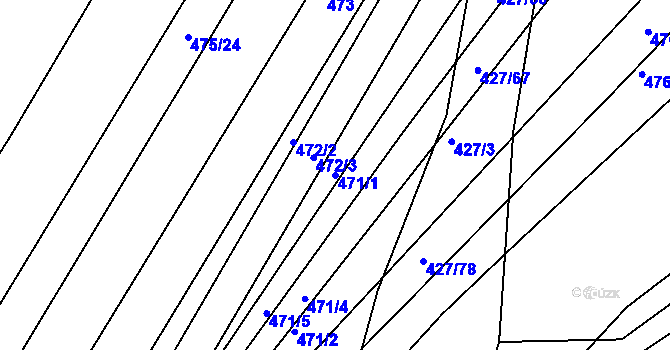 Parcela st. 471/1 v KÚ Mělčany u Ivančic, Katastrální mapa