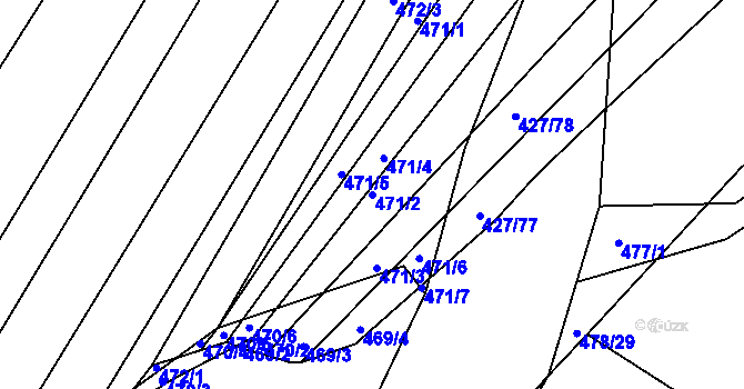 Parcela st. 471/2 v KÚ Mělčany u Ivančic, Katastrální mapa