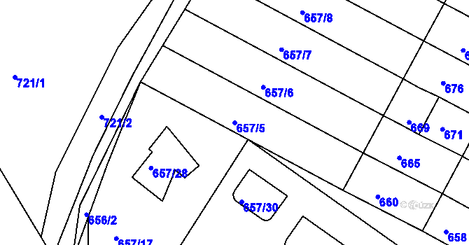 Parcela st. 657/5 v KÚ Mělčany u Ivančic, Katastrální mapa