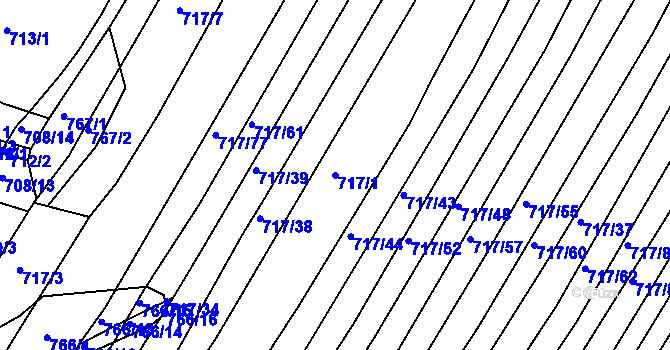 Parcela st. 717/1 v KÚ Mělčany u Ivančic, Katastrální mapa