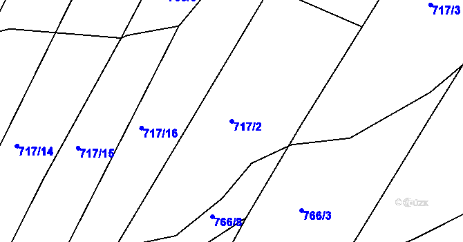 Parcela st. 717/2 v KÚ Mělčany u Ivančic, Katastrální mapa
