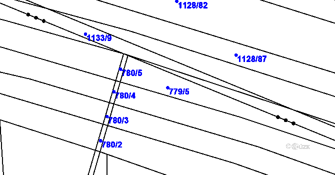 Parcela st. 779/5 v KÚ Mělčany u Ivančic, Katastrální mapa
