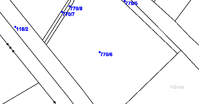 Parcela st. 770/6 v KÚ Mělčany u Ivančic, Katastrální mapa