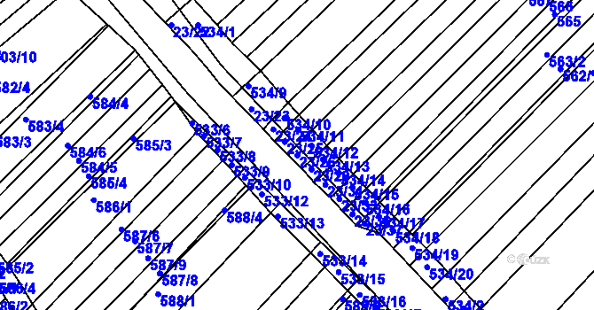 Parcela st. 23/26 v KÚ Mělčany u Ivančic, Katastrální mapa