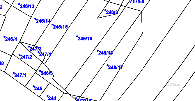 Parcela st. 246/18 v KÚ Mělčany u Ivančic, Katastrální mapa