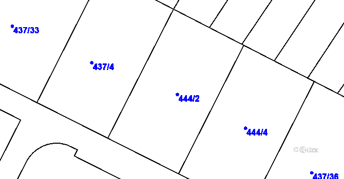 Parcela st. 437/9 v KÚ Mělčany u Ivančic, Katastrální mapa