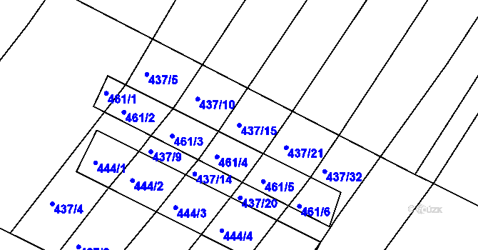 Parcela st. 437/15 v KÚ Mělčany u Ivančic, Katastrální mapa