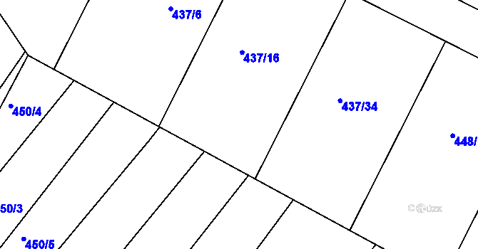 Parcela st. 437/28 v KÚ Mělčany u Ivančic, Katastrální mapa