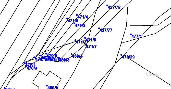 Parcela st. 471/7 v KÚ Mělčany u Ivančic, Katastrální mapa