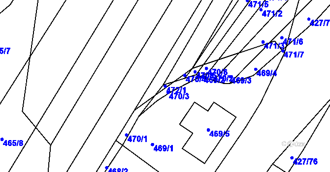 Parcela st. 472/1 v KÚ Mělčany u Ivančic, Katastrální mapa
