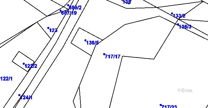 Parcela st. 717/17 v KÚ Mělčany u Ivančic, Katastrální mapa