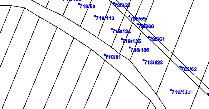 Parcela st. 718/11 v KÚ Mělčany u Ivančic, Katastrální mapa