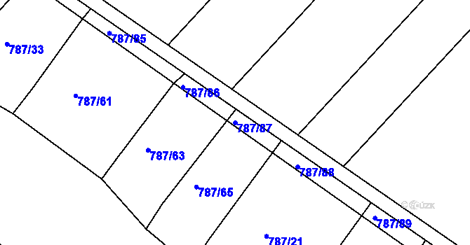 Parcela st. 787/87 v KÚ Mělčany u Ivančic, Katastrální mapa