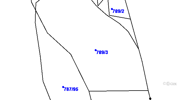 Parcela st. 789/3 v KÚ Mělčany u Ivančic, Katastrální mapa