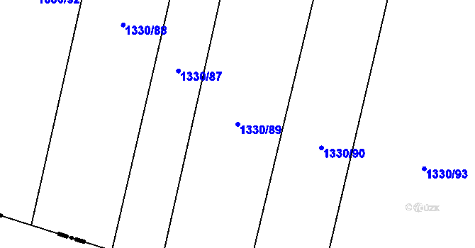 Parcela st. 1330/89 v KÚ Mělnické Vtelno, Katastrální mapa