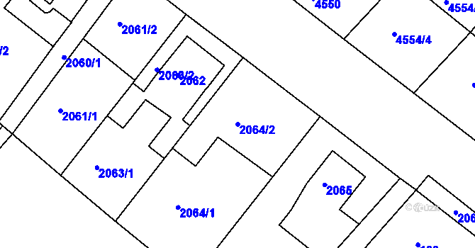 Parcela st. 2064/2 v KÚ Mělník, Katastrální mapa