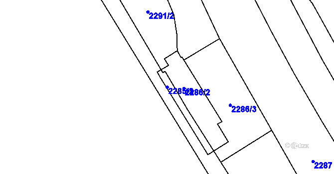 Parcela st. 2285/2 v KÚ Mělník, Katastrální mapa