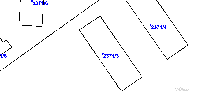 Parcela st. 2371/3 v KÚ Mělník, Katastrální mapa