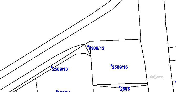 Parcela st. 2508/12 v KÚ Mělník, Katastrální mapa