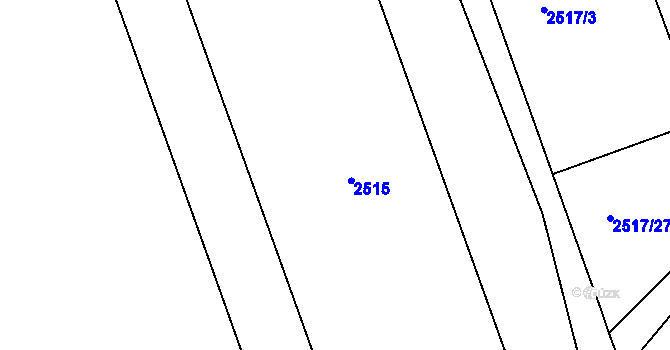 Parcela st. 2515 v KÚ Mělník, Katastrální mapa
