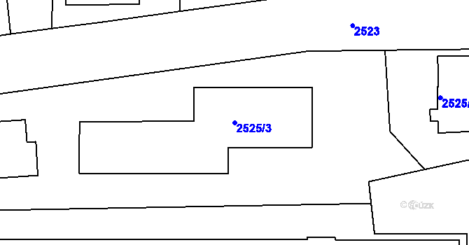Parcela st. 2525/3 v KÚ Mělník, Katastrální mapa