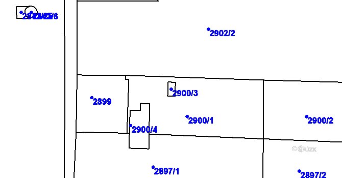Parcela st. 2900/3 v KÚ Mělník, Katastrální mapa
