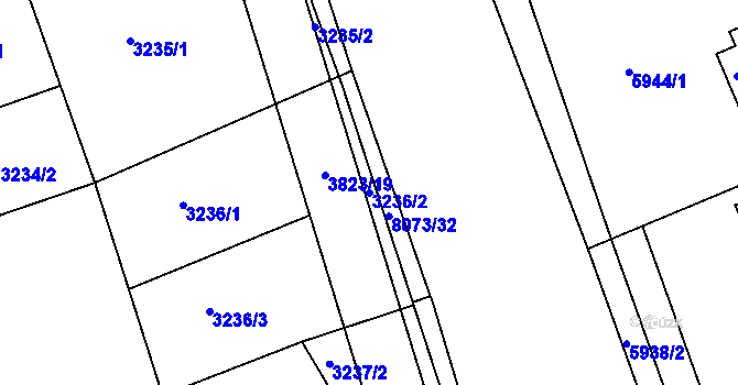 Parcela st. 3236/2 v KÚ Mělník, Katastrální mapa