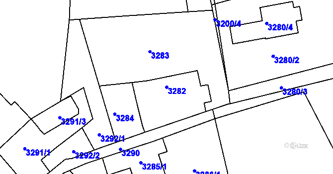 Parcela st. 3282 v KÚ Mělník, Katastrální mapa