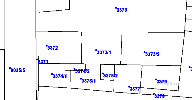 Parcela st. 3373/1 v KÚ Mělník, Katastrální mapa